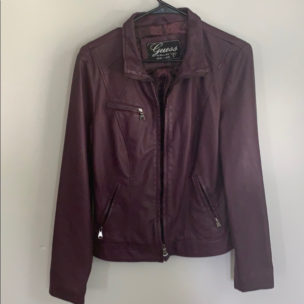 Beautiful purple faux leather Guess jacket